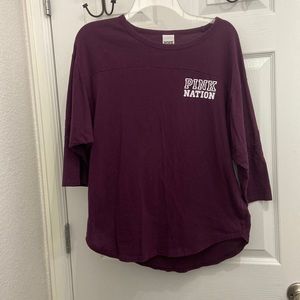 Pink nation jersey style T-shirts. Maroon size small